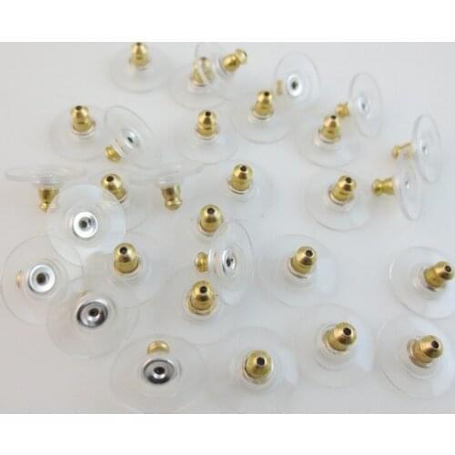 100pcs/lot Earrings Back Fashion Jewelry Accessories Rubber Round Ear Plugging Blocked Earring Back Stoppers