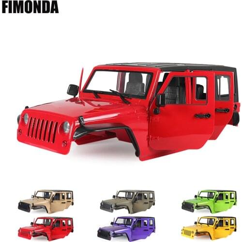 RC 1/10 Jeep Wrangler JK Rubicon 4 Door Hard Body Shell Kit 313mm Wheelbase for Crawler Cars Axial SCX10 90046 90047 RGT EX86100