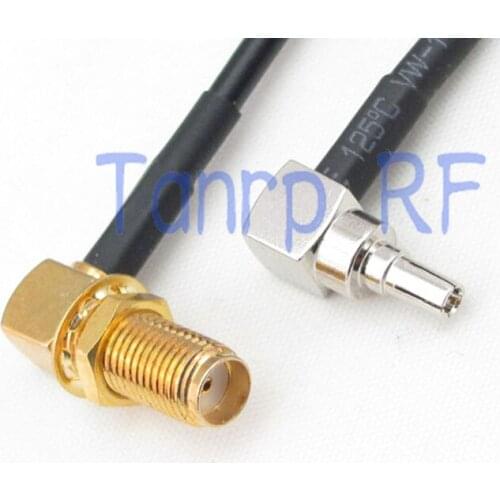 10pcs 6in CRC9 male to SMA female both right angle RF connector adapter 15CM Pigtail coaxial jumper cable RG174 extension
