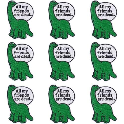 Pulaqi 10PCS Dinosaur Patch Cute Animal Wholesale Patches Iron On Patches For Clothing Stripe Wholesale Dropship Custom Patch