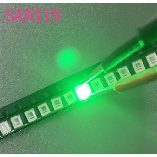 200PCS/lot SMD LED 2835 Green 0.2W high bright light emitting diode chip leds 520-525NM
