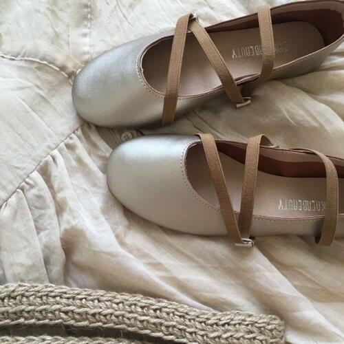 2020 Round leather flats loafers mules celebrity flat creepers soft loafers Spring Sweet Flats Shallow Shoes women shoes U15-31