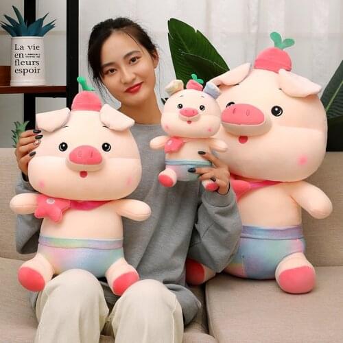 25/40/60cm Kawaii Creative Doodle Pink Pig Plush Toys Stuffed Soft Animal Sleeping Pillow for Girl Birthday Valentines Gift