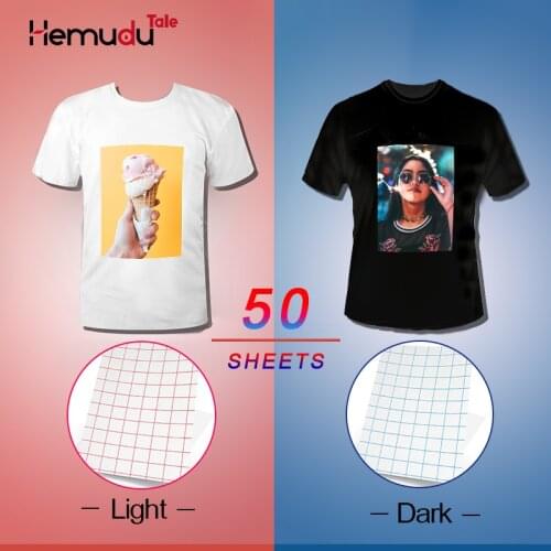 A4 inkjet T-Shirt Transfer Photo Paper for Dark or Light Color Fabric Cotton Garment 50/100 sheets