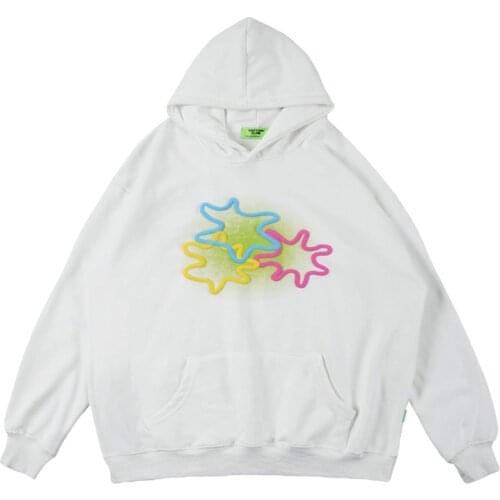 Oversize Print Letter White Hoodie Sweatshirt Women Autumn Winter Long Sleeve Round Neck Pullover Casual Vintage Hoodie Tops