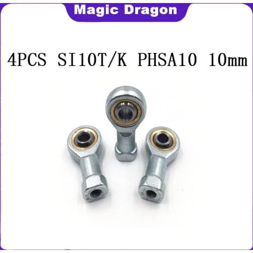 Free Shipping 4pcs 10mm SI10T/K PHSA10 High quality rod end joint bearing metric female right hand thread M10X1.5mm rod end