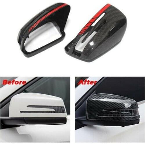 Carbon Fiber Side Mirror Cover Caps For Mercedes Benz Class A CLA 45 S C E 63 AMG W204 W212 W176 X204 W117 W218