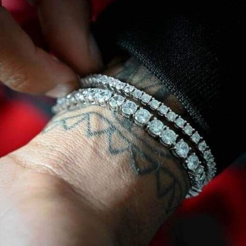 3mm Tennis Chain Hip Hop Bling Classic Men Boy Jewelry 5A Cubic Zirconia Rock Punk Sparking CZ Bracelet