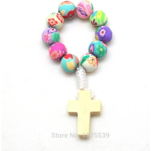 Colorful Polymer Bead Small Finger Rosary Bracelet