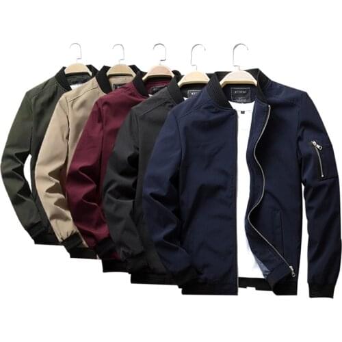 2021 New Mens Bomber Zipper Jacket Male Casual Streetwear Outwear Slim Fit Pilot Coat Men Clothing Plus Size 4XL