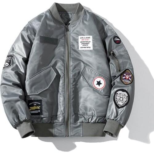 Mens Spring Military Bomber Jacket Patches Harajuku Mens Coat Male Varsity Baseball Jacket Mens Windbreaker Mens Clothing
