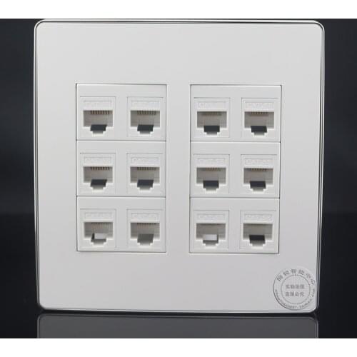 120*120mm 12 Ports Network LAN RJ45 Ports Panel Outlet Home Adapter Faceplate