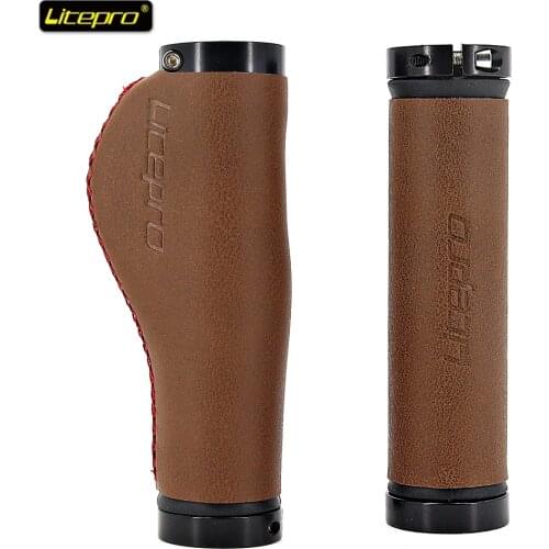 Litepro Bicycle Grips PU Leather Handlebar Cover Bilateral Locked BMX Road Mountain Bike Comfortable Handle Cover Cycling Parts