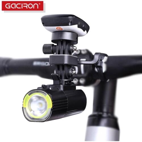 Gaciron Multifunction Bicycle Camera Mount Holder Adjustable MTB Road Bike Handlebar Bracket Extended for Computer/Phone/Light