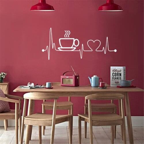 Coffee Cup Wall Stickers Mobile Creative Wall Affixed With Decorative Wall Window Playroom Kitchen Decoration Muraux наклейки