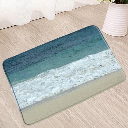 Beach Bath Mat Absorbent Ocean Sea Natural Scenery Non-Slip Mats Shower Room Toilet Floor Pad Bathroom Rug Douche Doormat Carpet