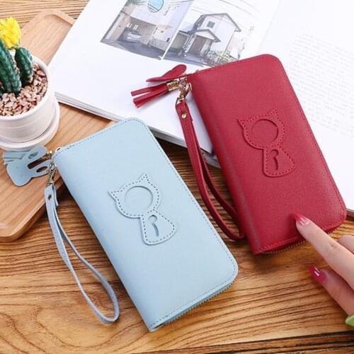 New Long Womens Wallet Female Purses Tassel Coin Purse Card Holder Wallets Female Pu Leather Clutch Money Bag Pu Leather Wallet