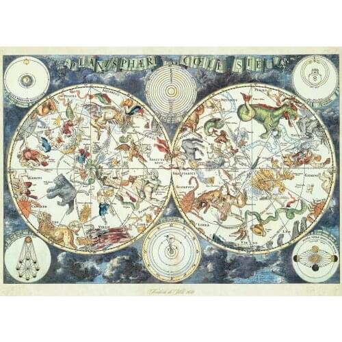 RAVENSBURGER 16003 PUZZLE 1500 pcs. World map cool animals
