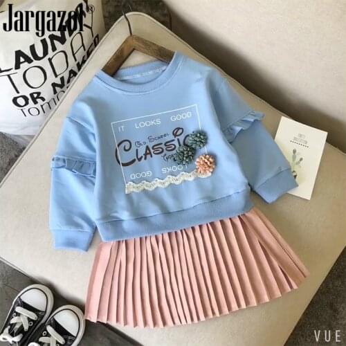 Girls Dress Long Sleeve Flower Casual Toddler Dress with Flower Blue Color Cute Fall Autumn Dress for Kids Clothes Sweat Dress