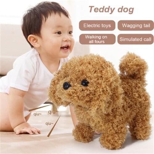 Plush Realistic Plush Simulation Smart Dog Called Walking Plush Toy Electric Plush Robot Dog Toddler Toy For Christmas Gift