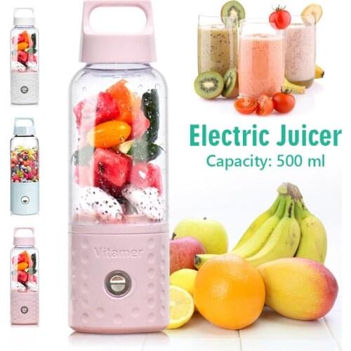2021 500ML 4000mAh Portable Smoothie Blender Mini USB Mixer Electric Juicer Charging Vitamer Fruit Juicer