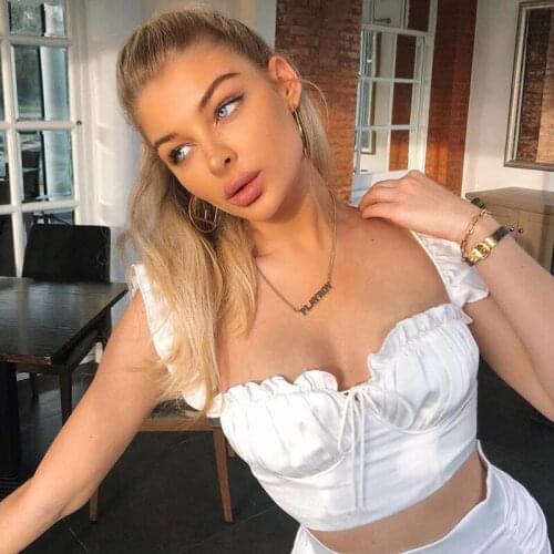 Sexy Tank Top Women Vest Cropped Tops Show Chest Navel Solid Ribbon Soft Fabric Summer 2020 Female Basic Slim Knitted Cute Tops