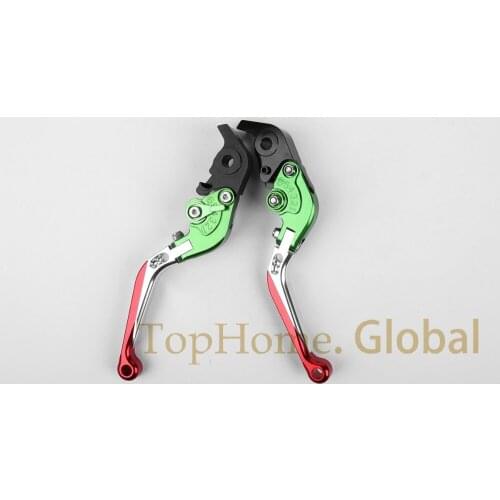 CNC Foldable&Extendable Brake Clutch Levers For Kawasaki ZX6R/636 2007-2014 Red/Silver/Green 2008 2009 2010 2011 2012 2013