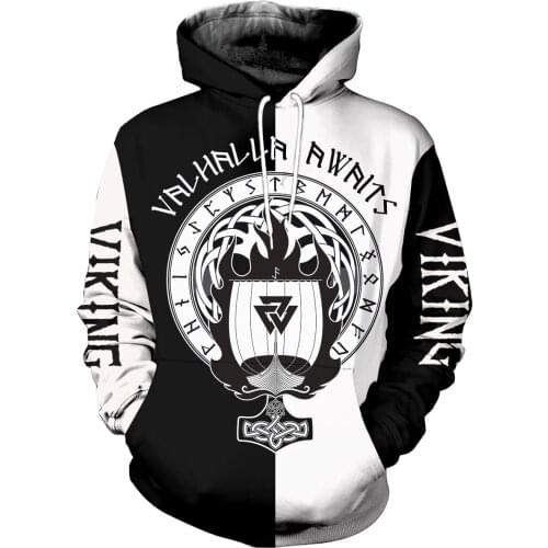 Beautiful Viking Pattern 3D Printed Men 6XL Oversized Hoodie Harajuku Fashion Hooded Sweatshirt Autumn Unisex Hoodie