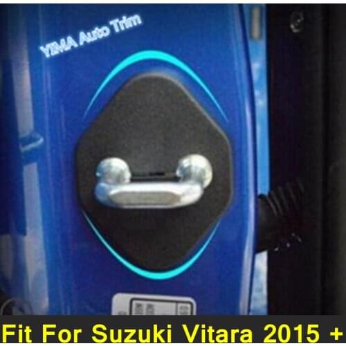 Lapetus Car Inner Door Lock Protector Buckle Cover Trim 4PCS Fit For Suzuki Vitara 2015 - 2021 Plastic Modification Accessories