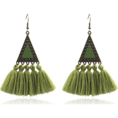 Bohemian Long Tassel Drop Earrings Girls 2020 Fashion Geometric Hanging Earring Multi s Big Brincos Female Ear Jewelry