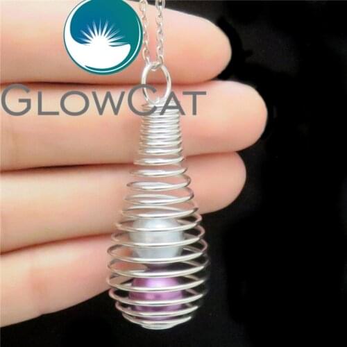 Creative Iron Spring Bottle Spiral Beads Cage Locket Chain Necklaces Making Essential Oil Diffuser Women Choker Jewelry K581