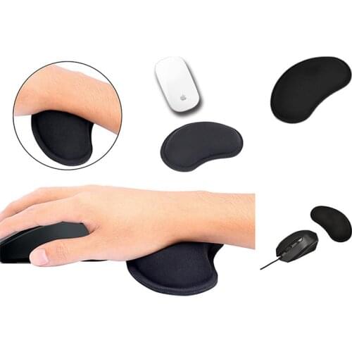 1pc Memory Foam Mouse Pillow Wrist Rest Mouse Pad Wireless Massage Mat Keyboard Black