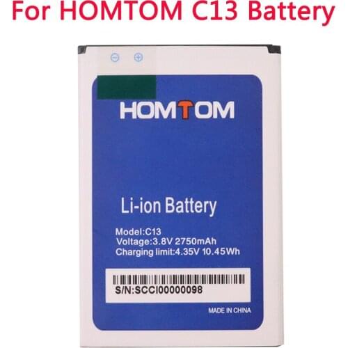 100% New High Quality 2750mAh Battery For HOMTOM C13 Battery For HOMTOM C13 Bateria Accumulator Replacement Cell Phone Batteries