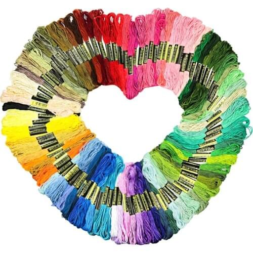 100Pcs Colorful Embroidery Thread Cross Stitch DIY Floss Hand Knitting Supplies Sewing Tools