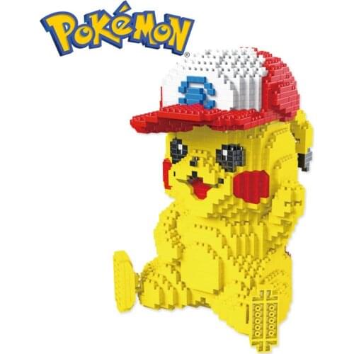 1931PCS+ Pokemon Cool Pikachu Model Mini Building Blocks Diamond Micro Brick Cartoon Figures Toys For Kid Birthday Gift 9066