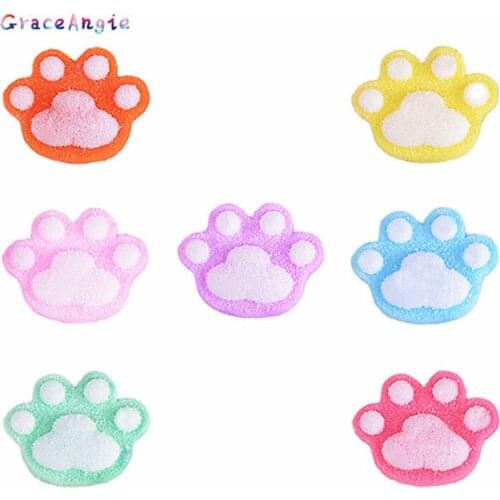 20pcs Mix Resin Flatback Cat Foot flatback Cabochons Scrapbook Craft 10mm DIY Embellishments phone decor Headwear accessories