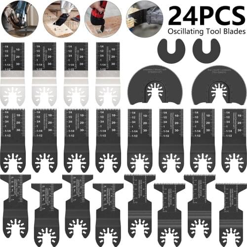 23 Pack Multi-Function Saw Blade Accessories Oscillating MultiTool Saw Blades for Renovator Power Wood Cutting Tool Bits