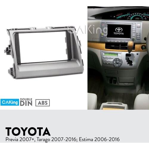 Car Fascia Radio Panel for Toyota Previa 2007+;Tarago 2007-2016;Estima 2006-2016 Dash Fitting Kit Install Facia Plate Bezel Trim
