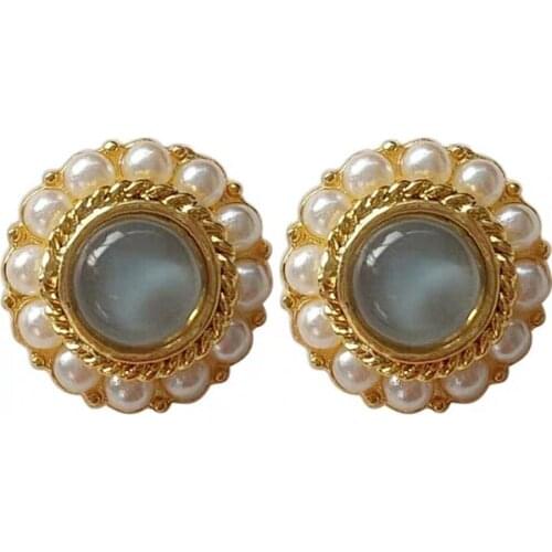 Free shipping wholesale 10 pair/ lot fashion jewelry metal resin pearl flower earrings women