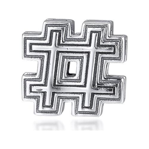 Fits Europe Reflexions Bracelets Reflexions Hashtag Symbol Clip Charm 925 Sterling Silver Jewelry Beads DIY Making Fashion