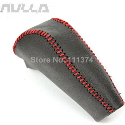 NULLA DIY Genuine Leather Red Line Shift Knob Cover for Hond Civic Automatic 2011 2012 2013 2014 2015