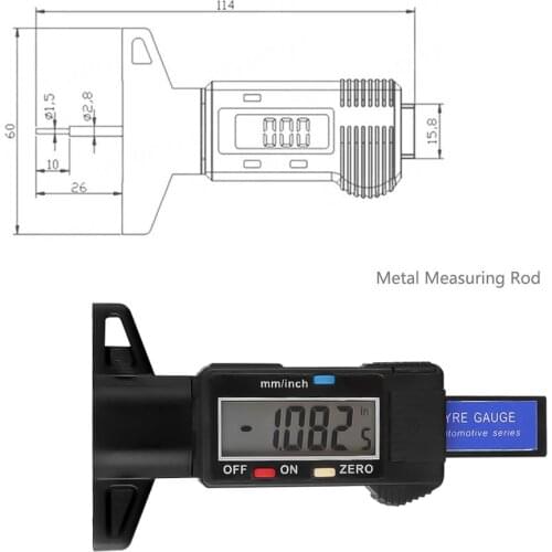 Digital Auto Tire Tread Depth Gauge Meter Car Tyre Thickness Measurer Tyre Gauge Tire pressure Wear Detection