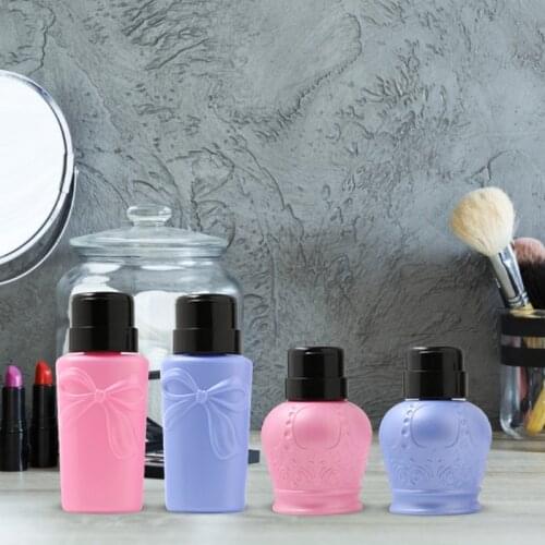 D2TA 230ml Push Down Dispenser Nail Polish Remover Pump Empty Bottle Dispensers Liquid Bottles Container