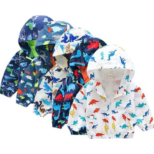 Baby Girls Jacket 2019 Winter Jacket For Girls Coat Kids Hooded Dinosaur print Windproof Boys Jacket Children Clothes L5010914