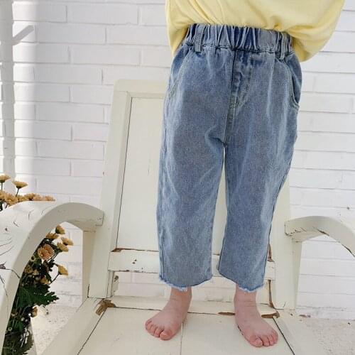 Kids Jeans Casual Korean Denim Pants for Girl 2 3 4 5 6 Years Toddler Boys Pants 2020 Spring High Quality Children Harem Pants