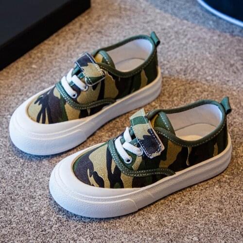 Children Camouflage Canvas Shoes Spring Boys Casual Shoes 2021 Autumn Girls Student Flat Shoes Kids Canvas Shoes