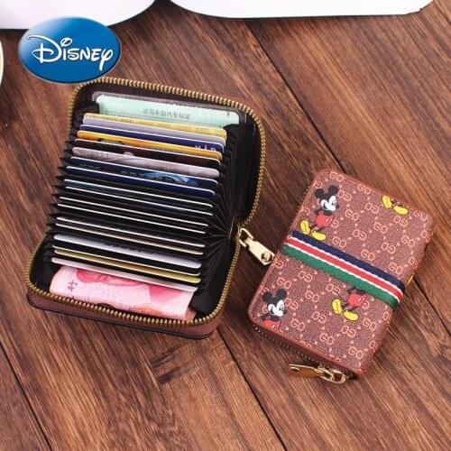 Disney Lady Mickey Mouse Card Holder Fashion Multi-Card Slot Large Capacity Small Card Holder Wallet Mini Wallet Coin Purse Lady