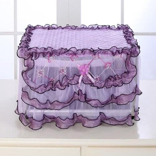 Hot Protection Dust Proof Hood Modern Accessories Dining Lace Embroidery Anti Oil Simple Home Decoration Microwave Oven Cover