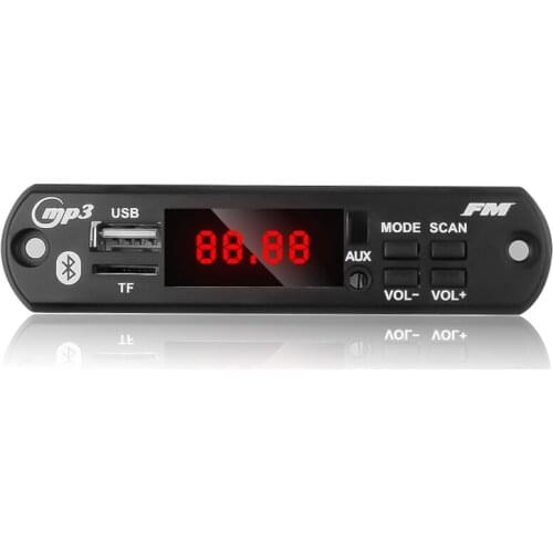 Kebidu car audio 5V 12V MP3 WMA decoder board car USB TF FM radio module speaker with remote control