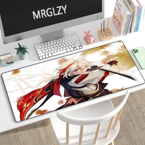MRGLZY Drop Shipping Genshin Impact Kazuha Mouse Pad Gamer Large Anime DeskMat Computer Gaming Peripheral Accessories MousePad